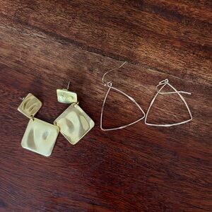 Madewell Gold and Silver Geometric Earrings